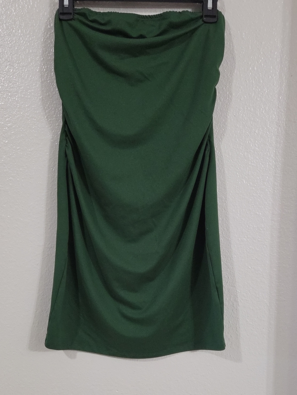 Elegant Forest Green Midi Dress with Side Draping